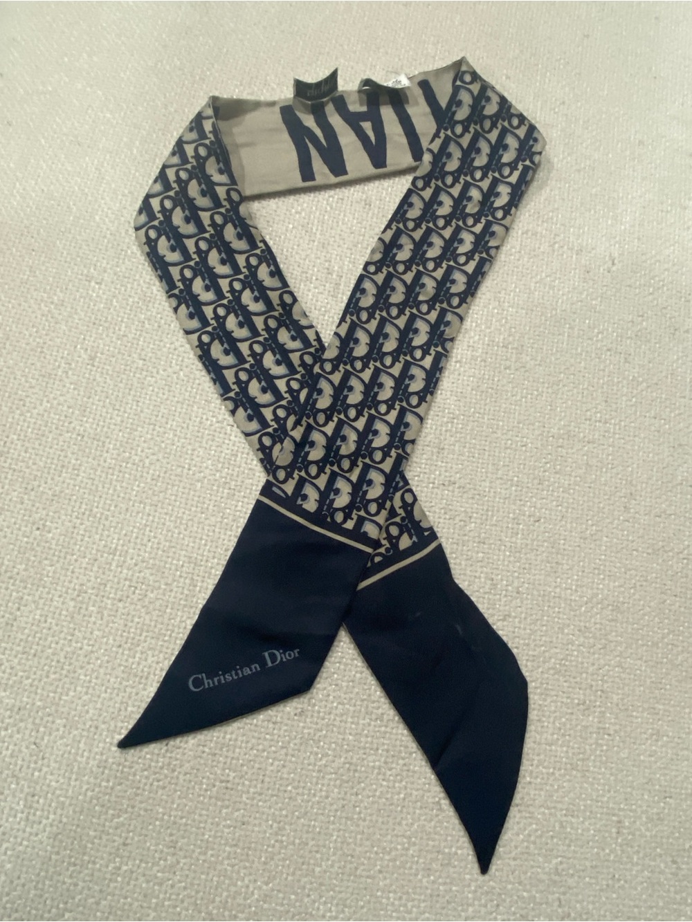 Dior Oblique Silk Scarf Navy Twilly